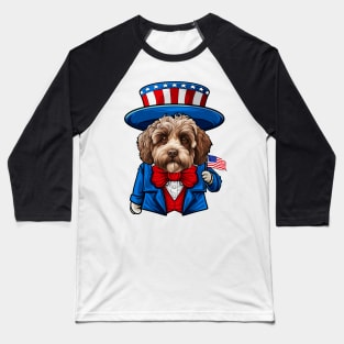 Funny 4th of July Lagotto Romagnolo Dog Baseball T-Shirt